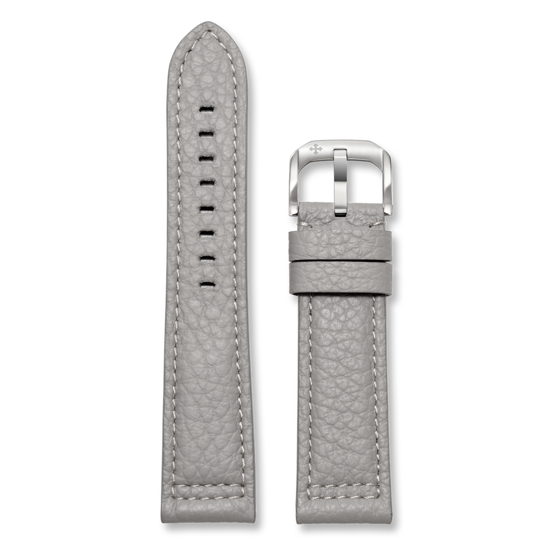 Venezianico 22 mm präglat grått läderband