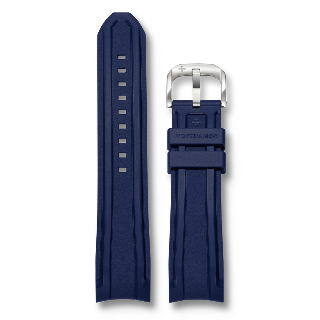 Venezianico Integrated midnight blue rubber strap 22mm