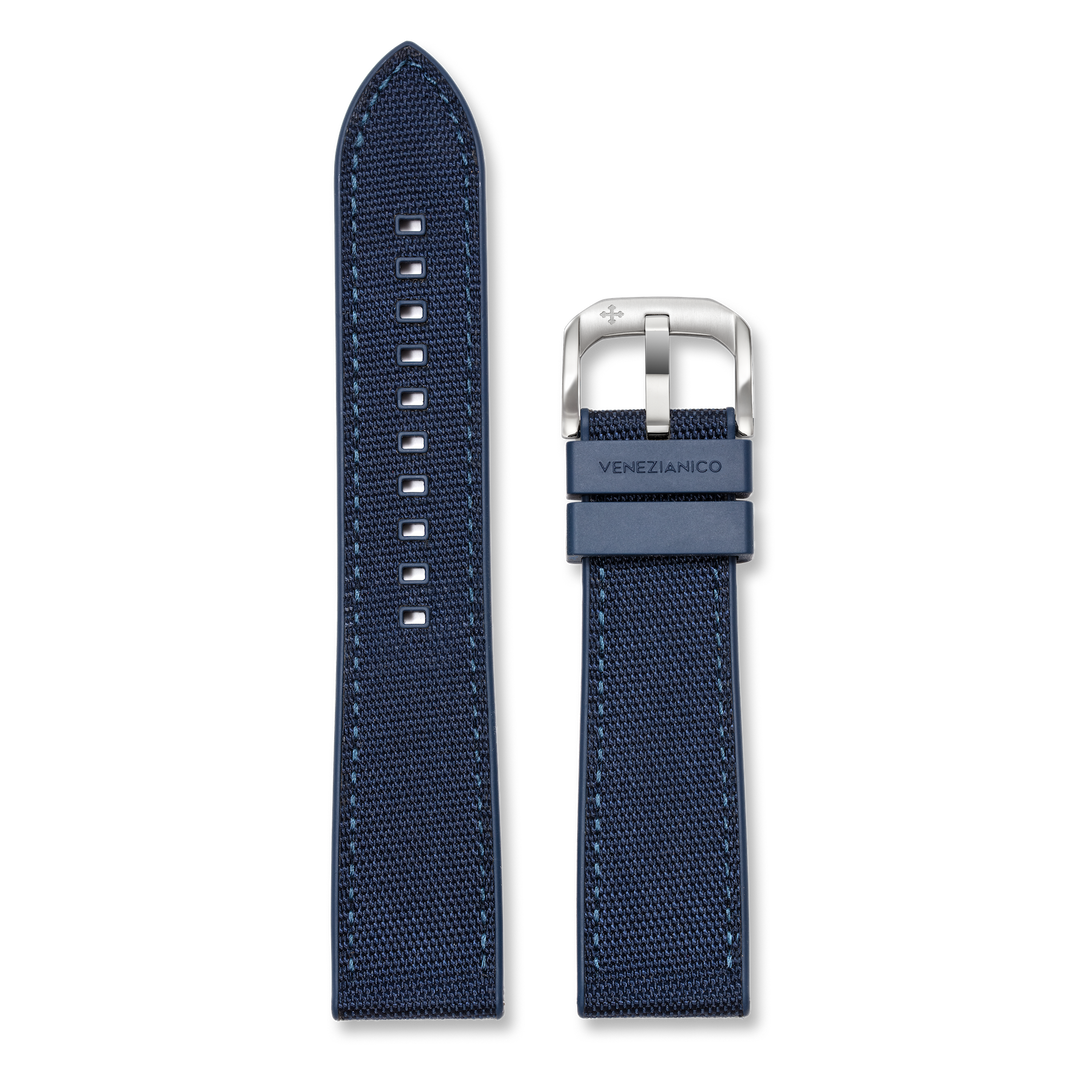 Venezianico Blue Hybrid Gummi-Tekstil Strap 22mm