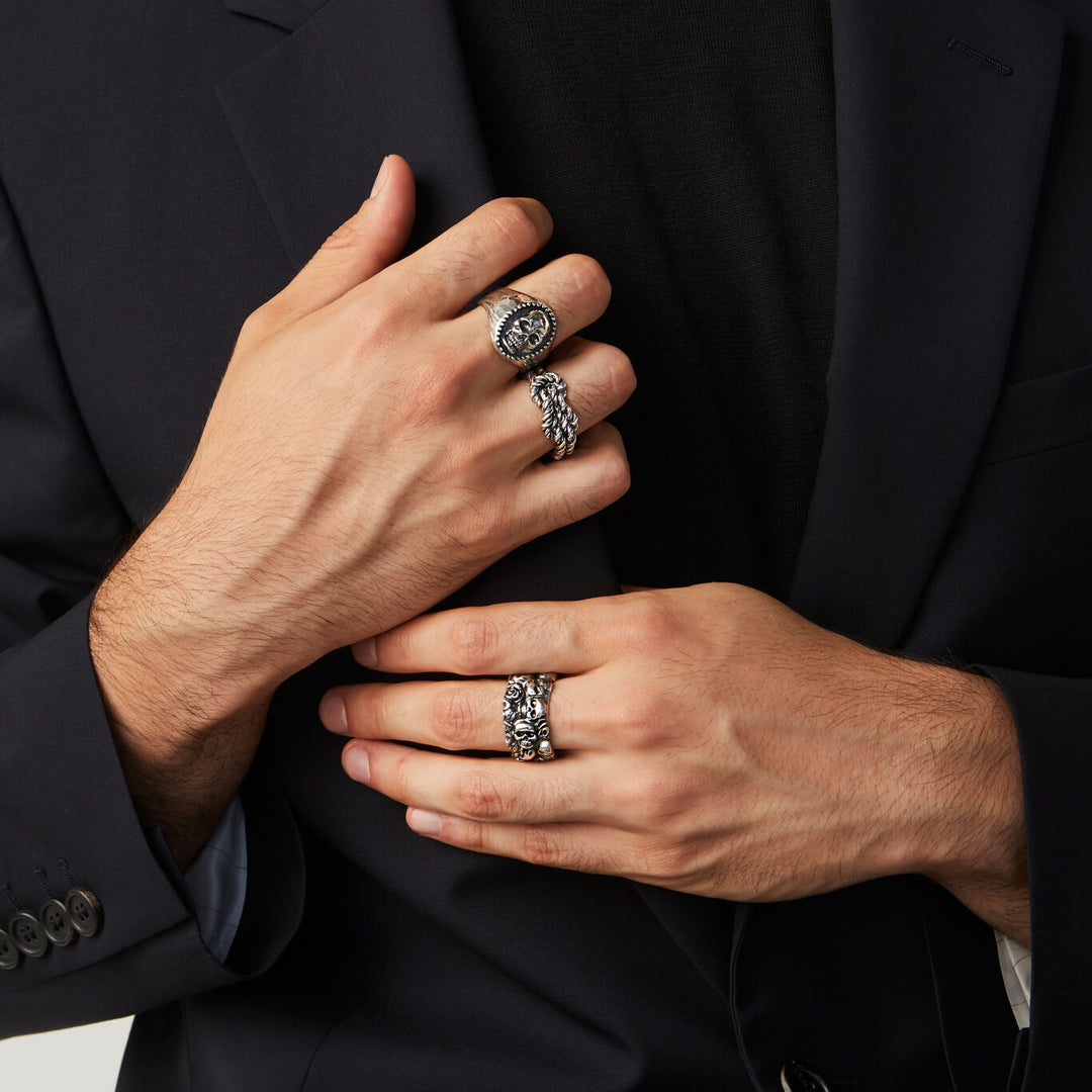 Stříbrný prsten s lebkou Giovanni Raspini 11325/21