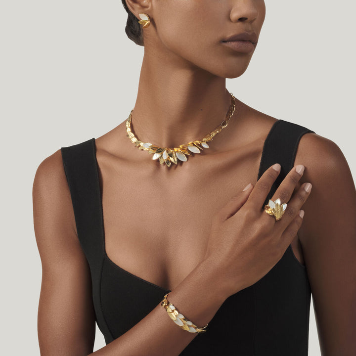 Giovanni Raspini skin mother-of-pearl necklace Necklace in 925 silver plated 18 kt gold and mother-of-pearl 12518