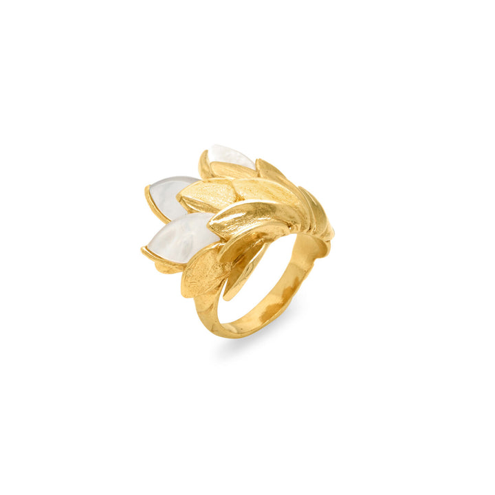 Giovanni Raspini hudring perlemor Ring i 925 sølvbelagt 18 kt guld og perlemor 12523