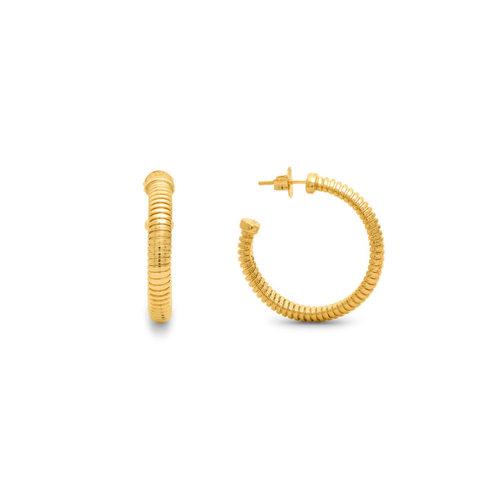Giovanni Raspini large circle tubigas earrings Earrings in 18 kt gold plated 925 silver 12542