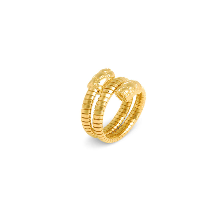 Giovanni Raspini Anel duplo croco tubegas Anel banhado a ouro 18 kt em prata 925 12544