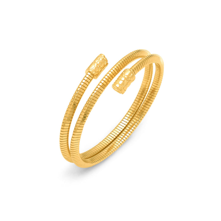 Giovanni Raspini small double croco tubegas bracelet 18 kt gold plated 925 silver bracelet 12546