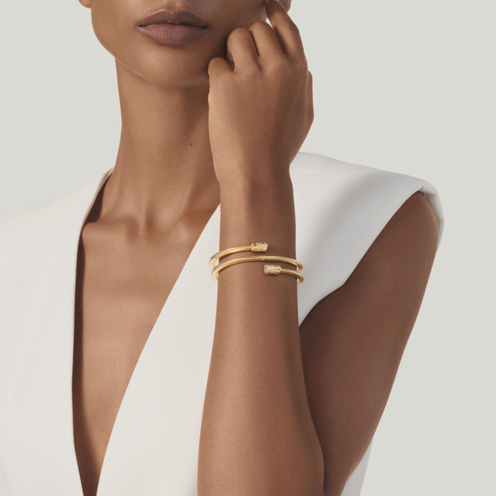 Giovanni Raspini small double croco tubegas bracelet 18 kt gold plated 925 silver bracelet 12546