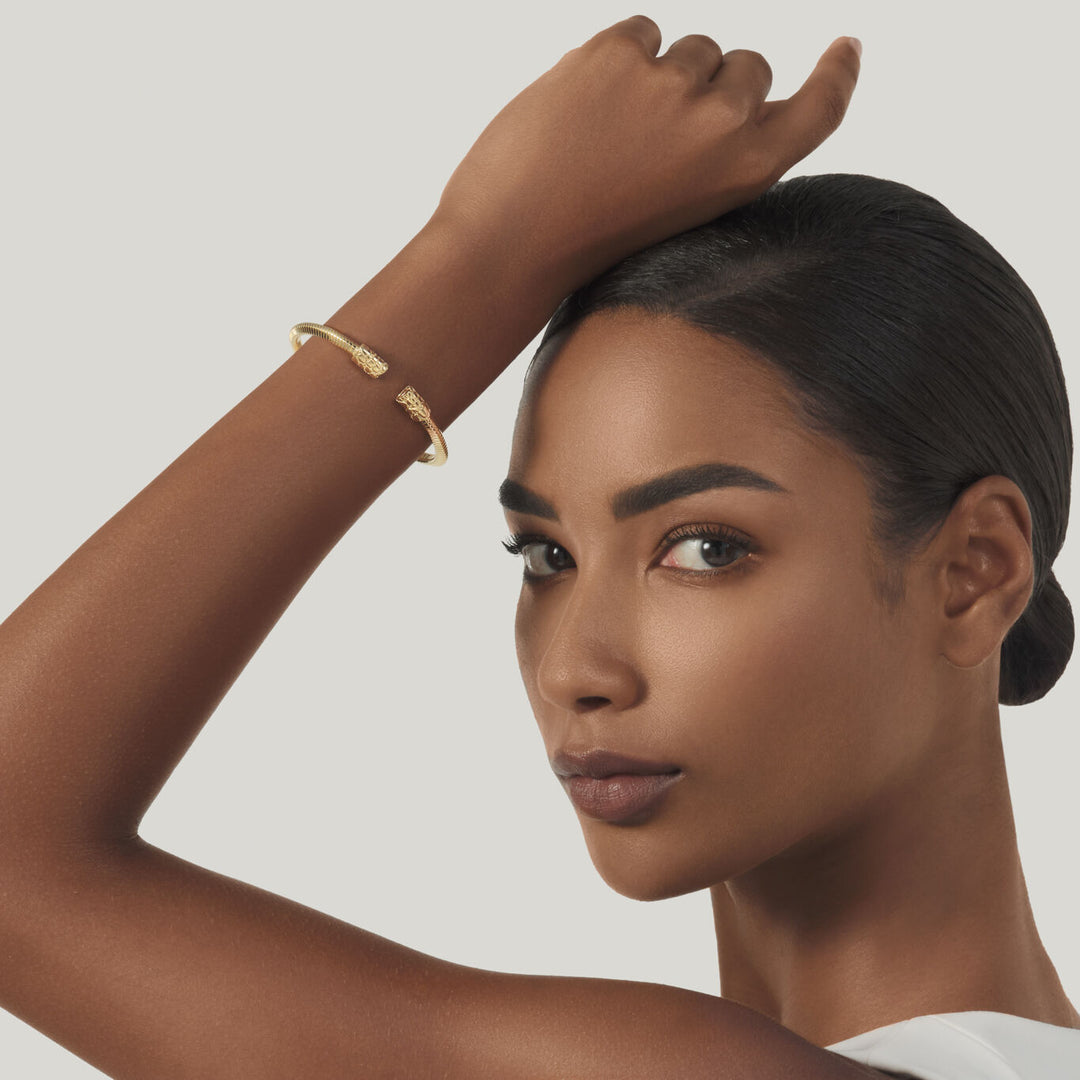 Giovanni Raspini mała bransoletka z krokodyla tubegas 18-karatowego złota bransoletka ze srebra 925 12547