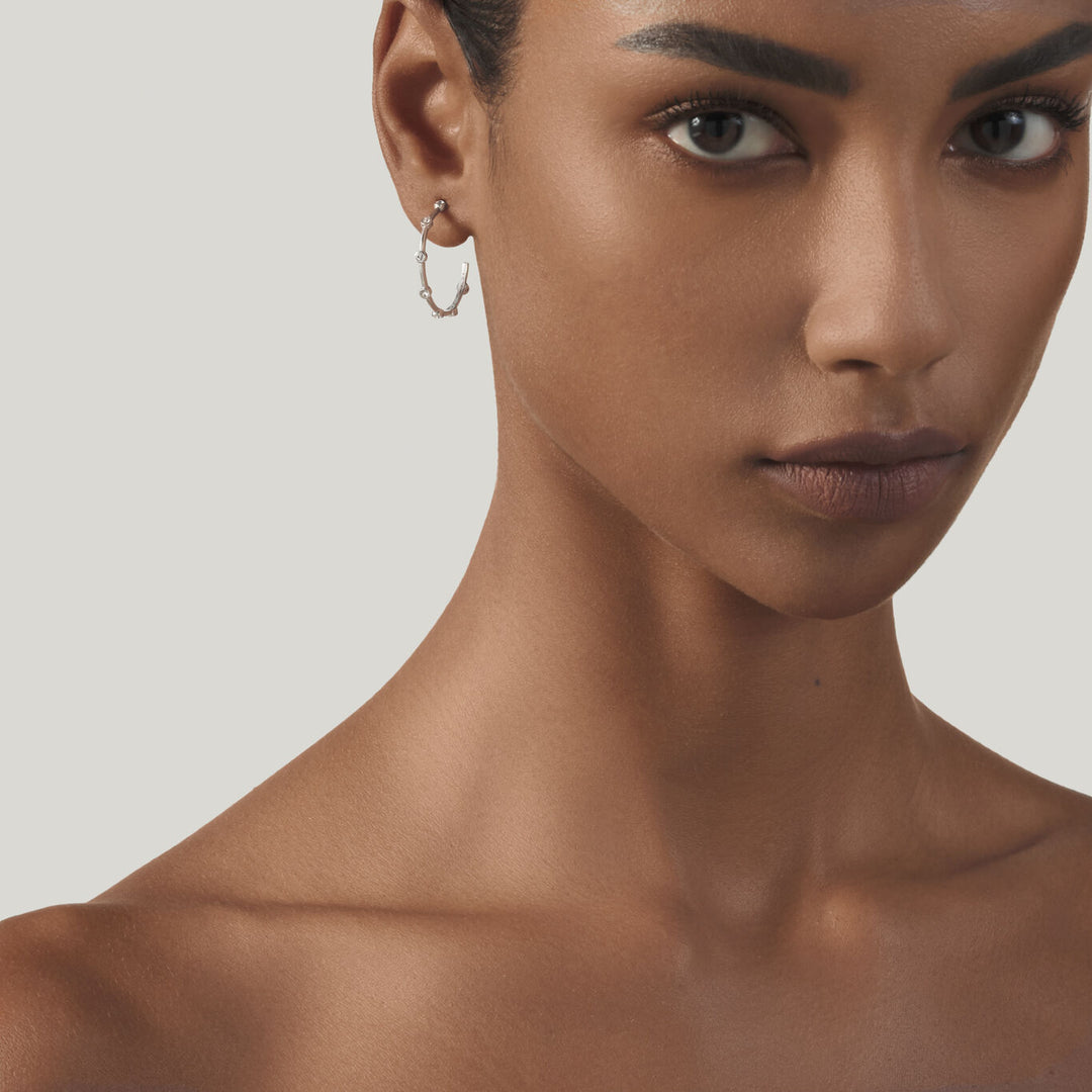 Brincos satélite grandes Giovanni Raspini Brincos em prata 925 e zircões 12549