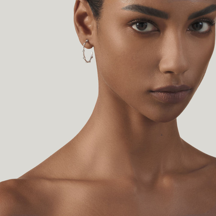 Brincos satélite grandes Giovanni Raspini Brincos em prata 925 e zircões 12549