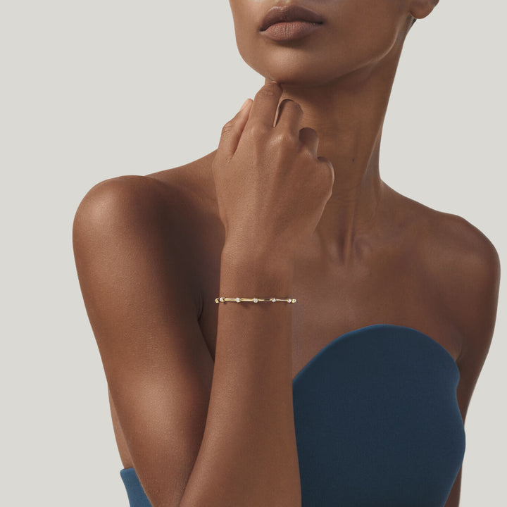 Bransoletka satelitarna Giovanni Raspini Naszyjnik ze srebra 925 pozłacanego 18-karatowym złotem i cyrkoniami 12559