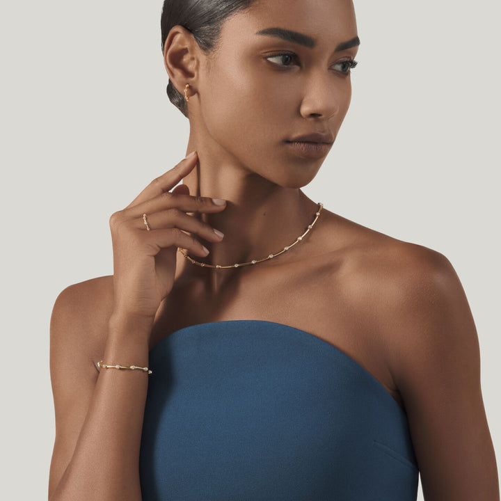 Bransoletka satelitarna Giovanni Raspini Naszyjnik ze srebra 925 pozłacanego 18-karatowym złotem i cyrkoniami 12559