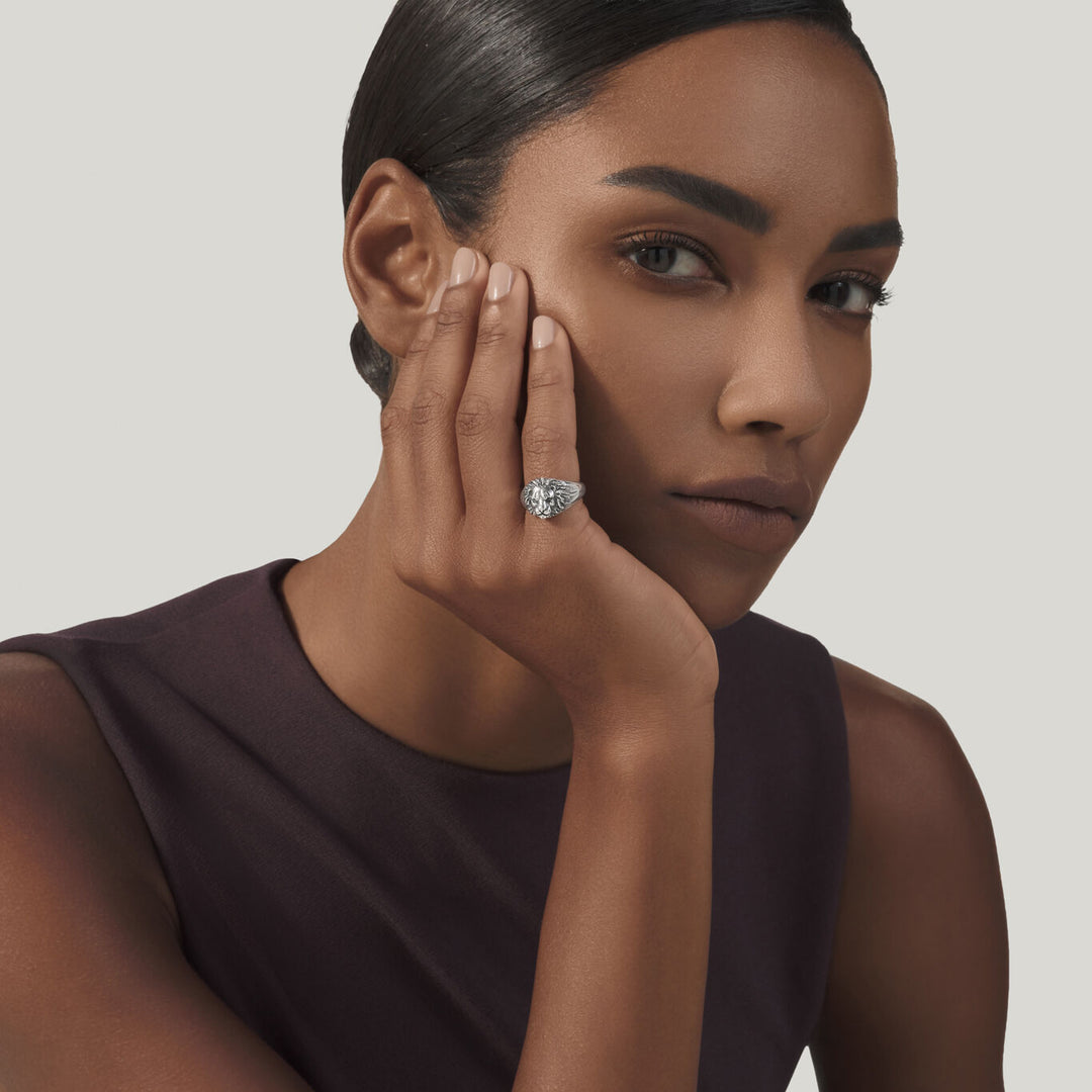 Giovanni Raspini λιοντάρι ροζ δαχτυλίδι 925 ασημένιο δαχτυλίδι 12562