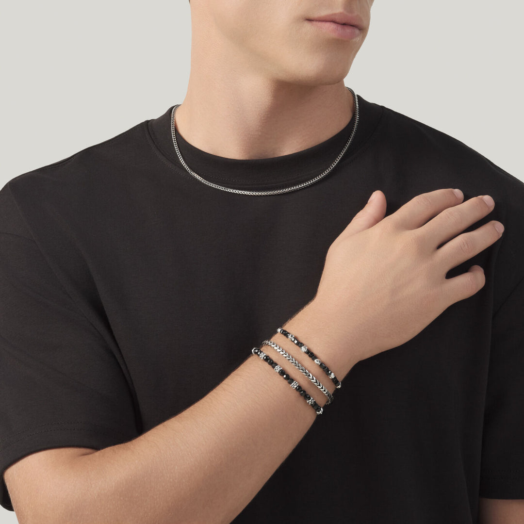 Giovanni Raspini fekete spinel kocka karkötő 925 Ezüst és fekete spinel karkötő 12576