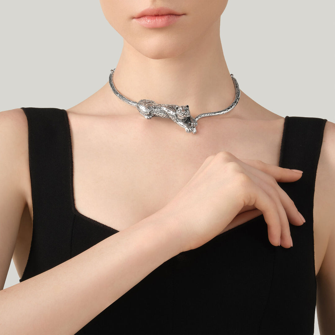 Collar de leopardo Giovanni Raspini Collar de plata 925 12586