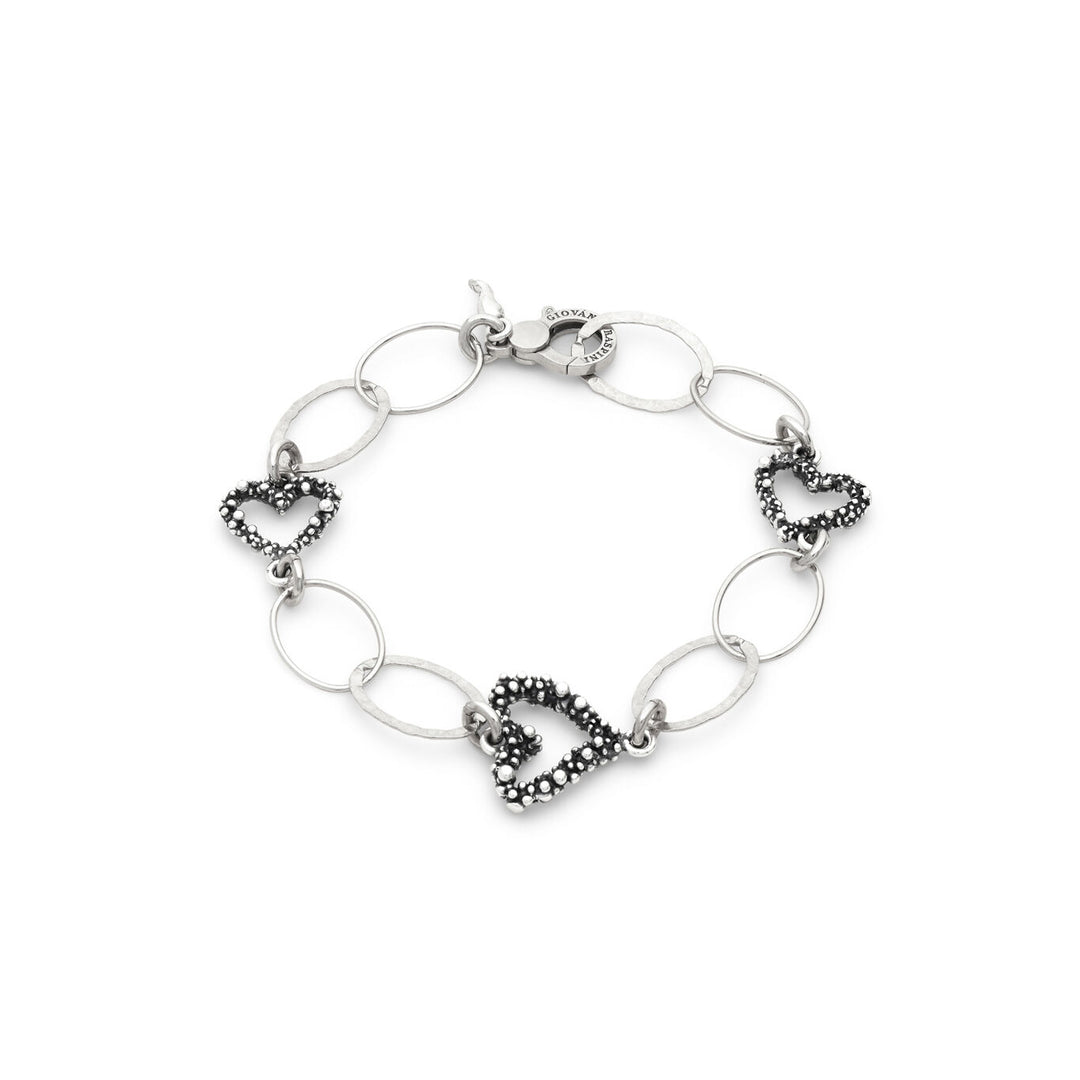 Giovanni Raspini bracciale cuori e catena Bracciale in Argento 925 12616