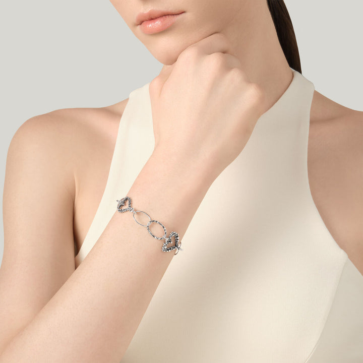 Giovanni Raspini bracciale cuori e catena Bracciale in Argento 925 12616