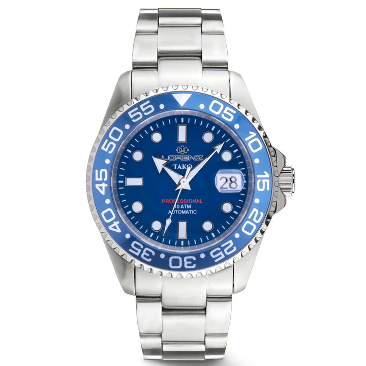 Lorenz Tako 43mm ceas automat din oțel albastru 030254MM