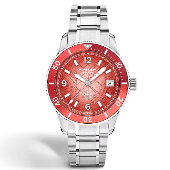 Montblanc kello Iced Sea Automatic Date 0 Happi 38mm punainen automaattinen teräs Limited Edition 300 kpl 135762