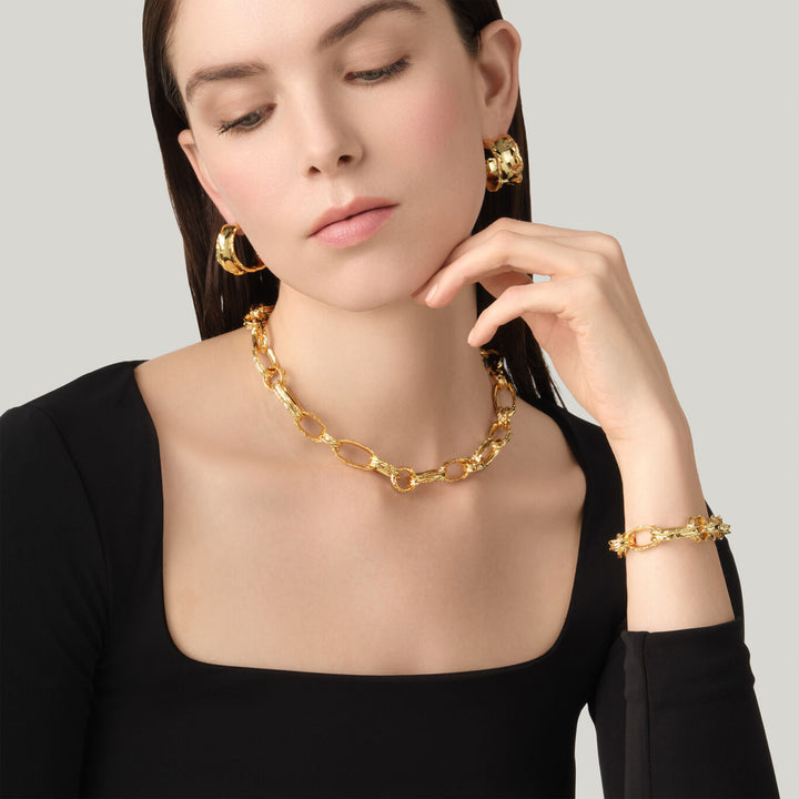 Collar de cadena Giovanni Raspini yuma Collar chapado en oro de 18 kt N0042