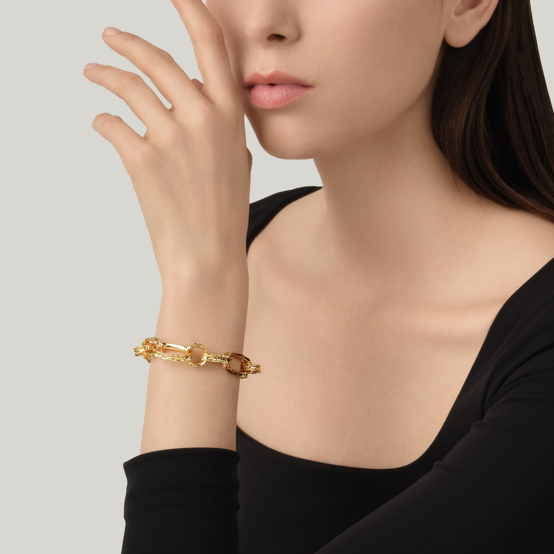 Pulsera de cadena yuma de Giovanni Raspini Pulsera chapada en oro de 18 kt N0043