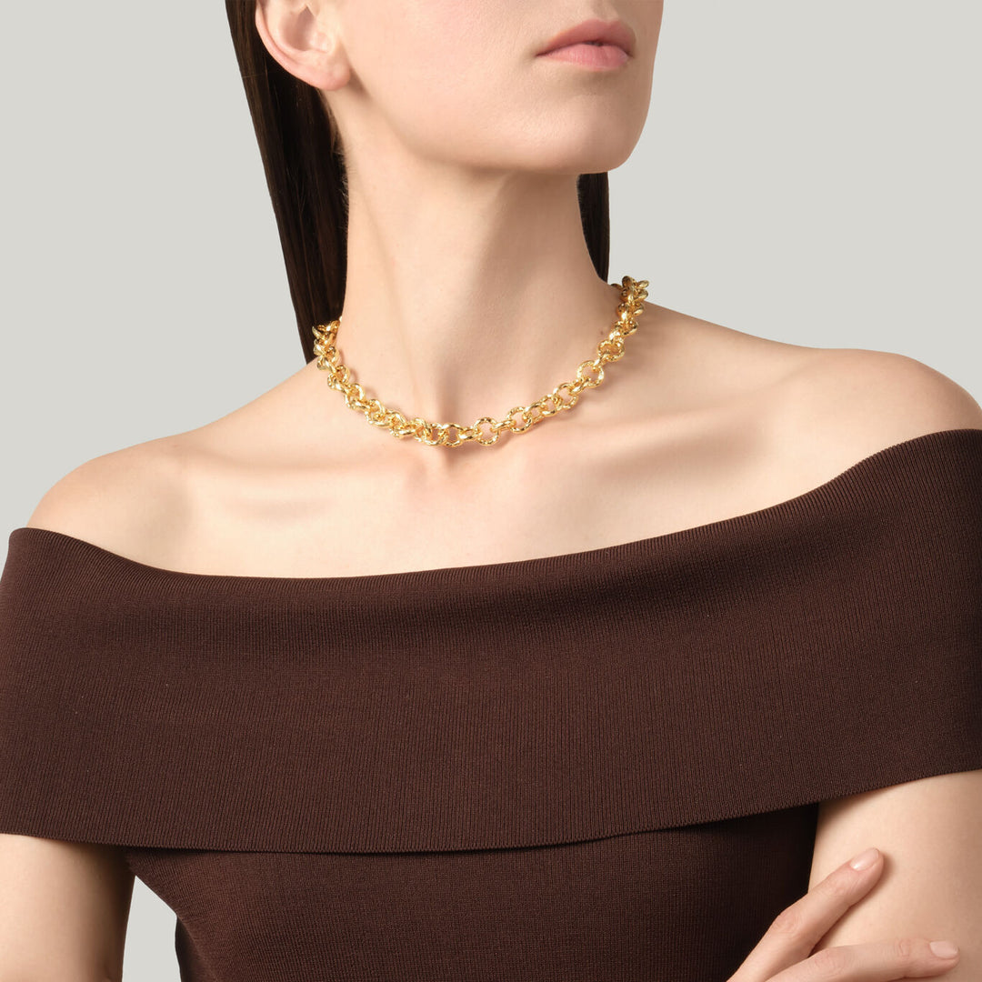 Giovanni Raspini petit collier pueblo collier plaqué or 18 ct N0064