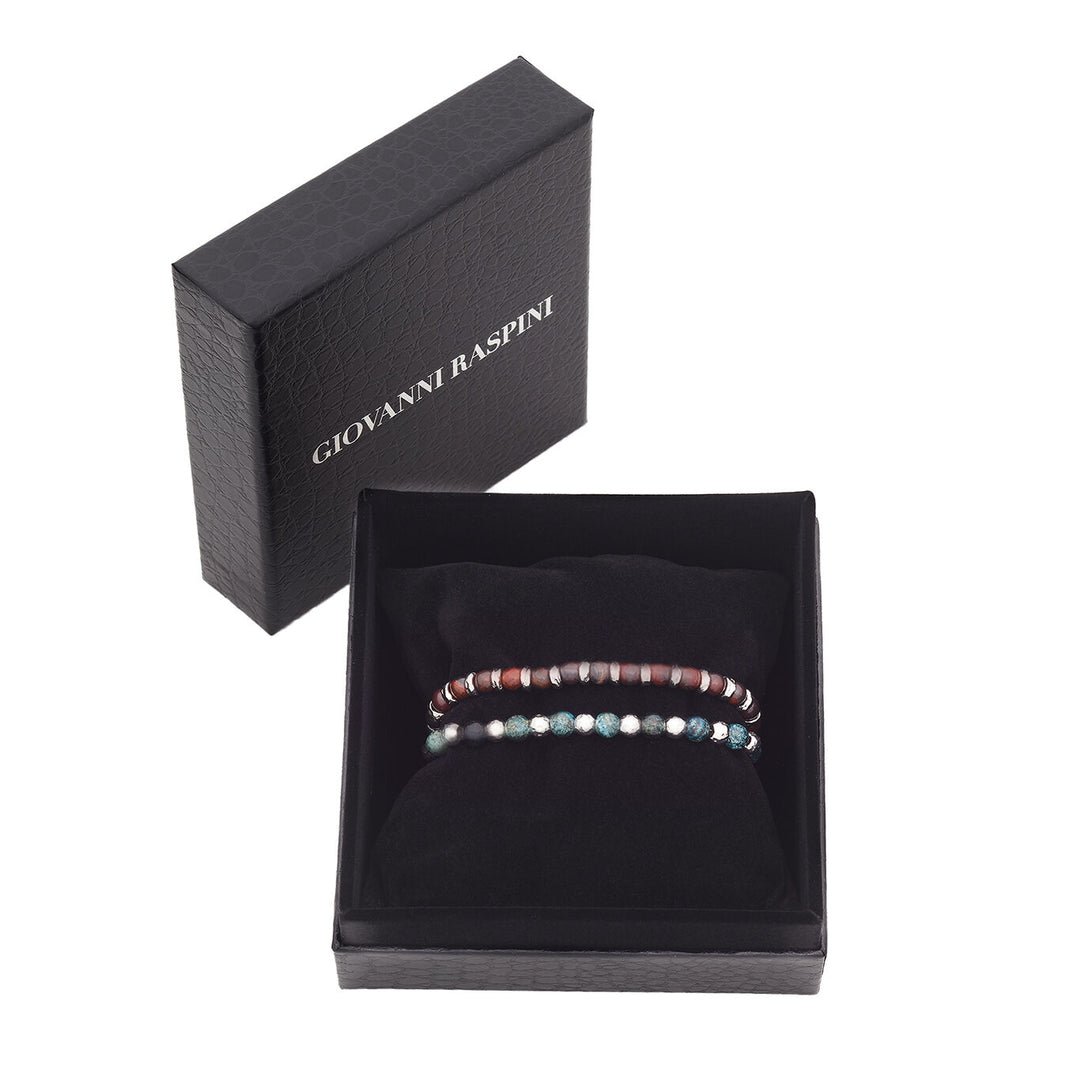 Zestaw tango Giovanni Raspini Bransoletki ze srebra próby 925, zielonego jaspisu i oka byka X01597
