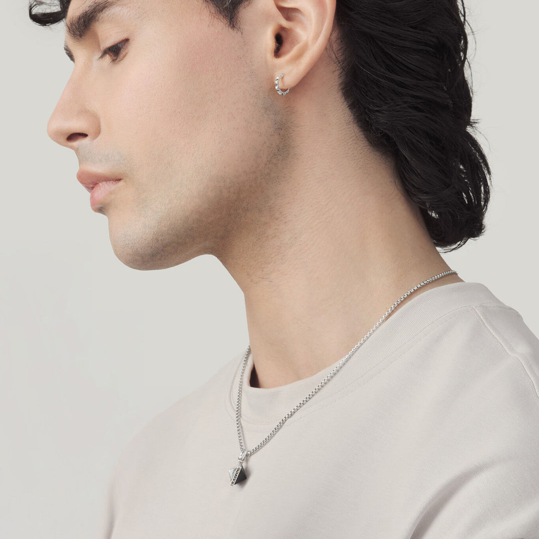 Giovanni Raspini stud szett Nyaklánc 925 ezüst és fekete gyantából. 925 ezüst fülbevaló X01602