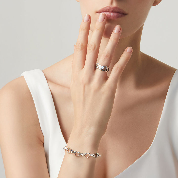 Giovanni Raspini szett szívek Karkötő és gyűrű 925 ezüst X01608 színben