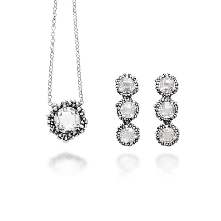 Zestaw Giovanni Raspini połysk Naszyjnik i kolczyki ze srebra 925 i cyrkonii X01614