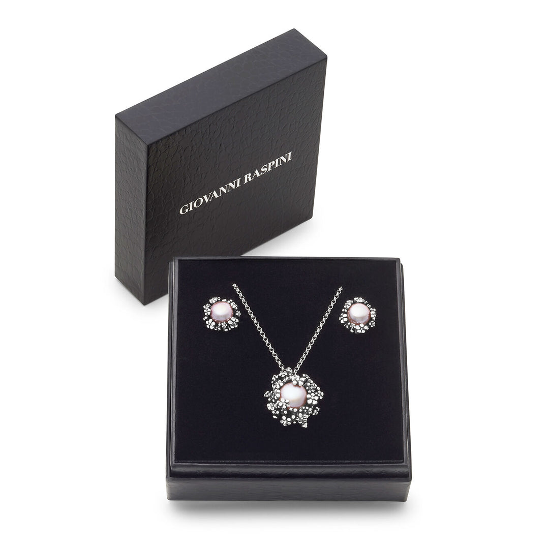 Giovanni Raspini parure fleur Collier et boucles d&