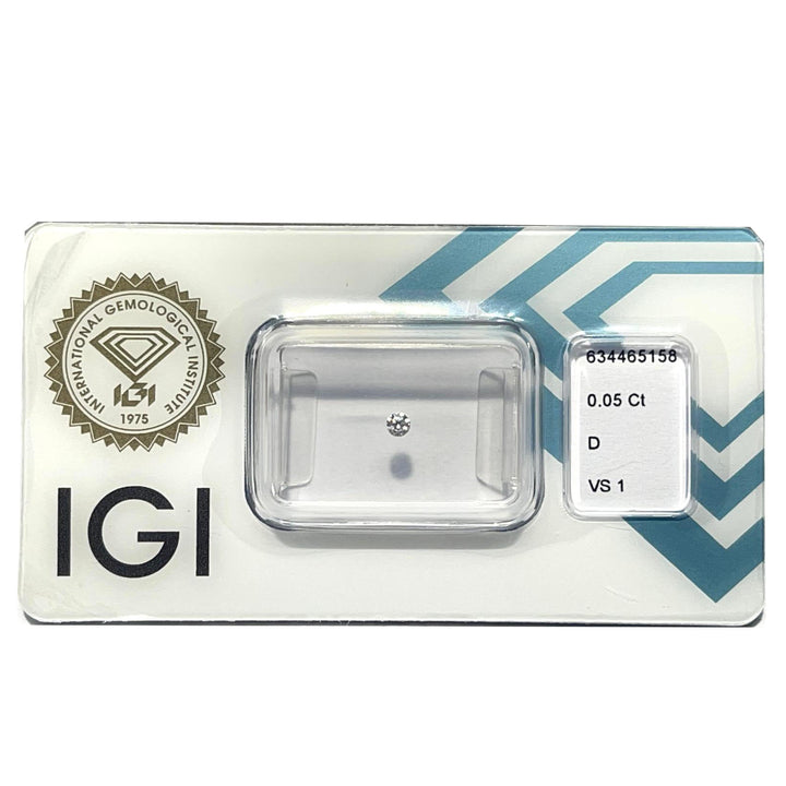 IGI diamant v blistrovém certifikovaném briliantovém brusu 0,05ct barva D čirost VS1