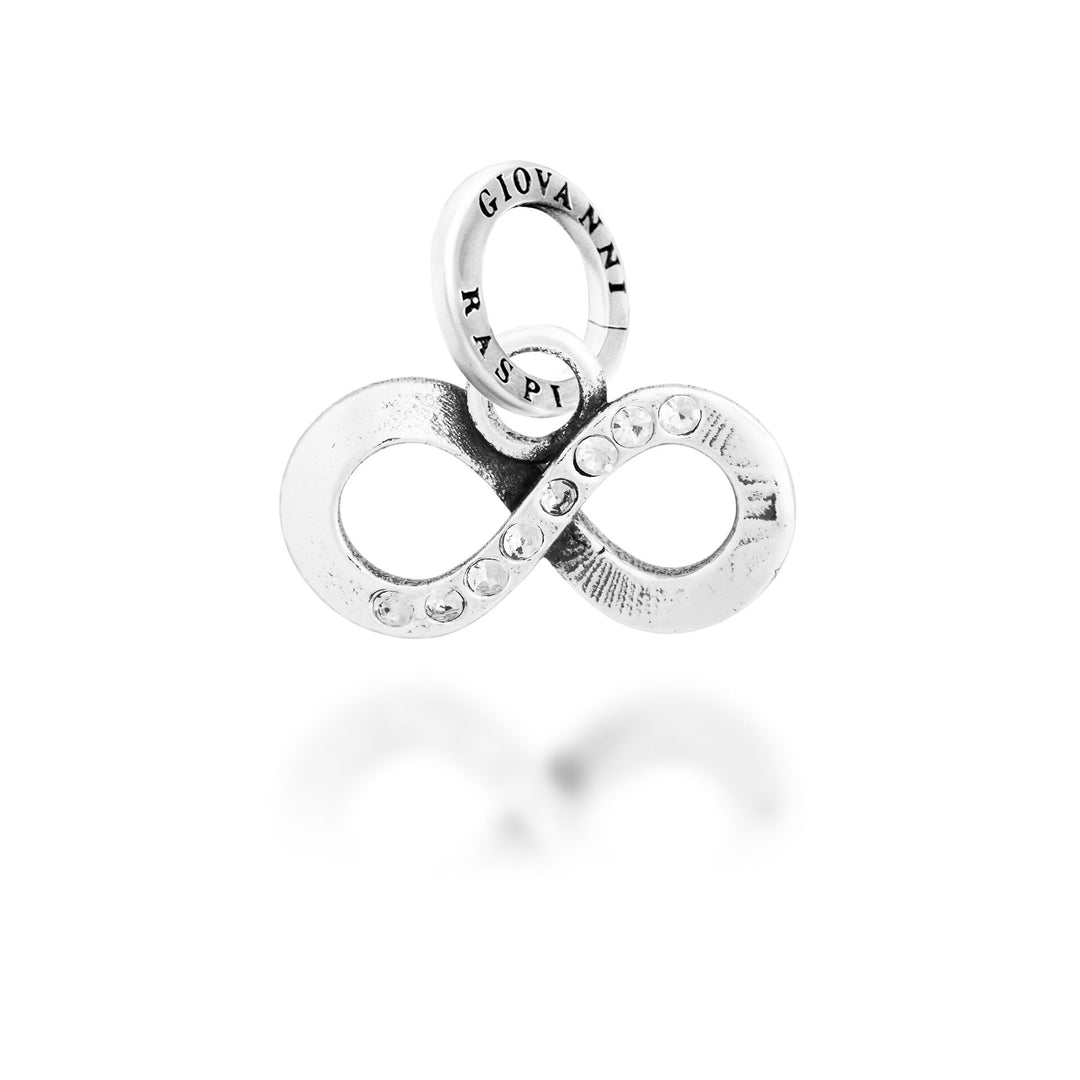 Giovanni Raspini Kristall-Unendlichkeits-Charm – Silber- und Zirkon-Charm – 12755