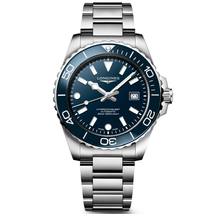 Longines Hydroconquest 42mm sininen automaattinen teräskello L3.788.4.96.6