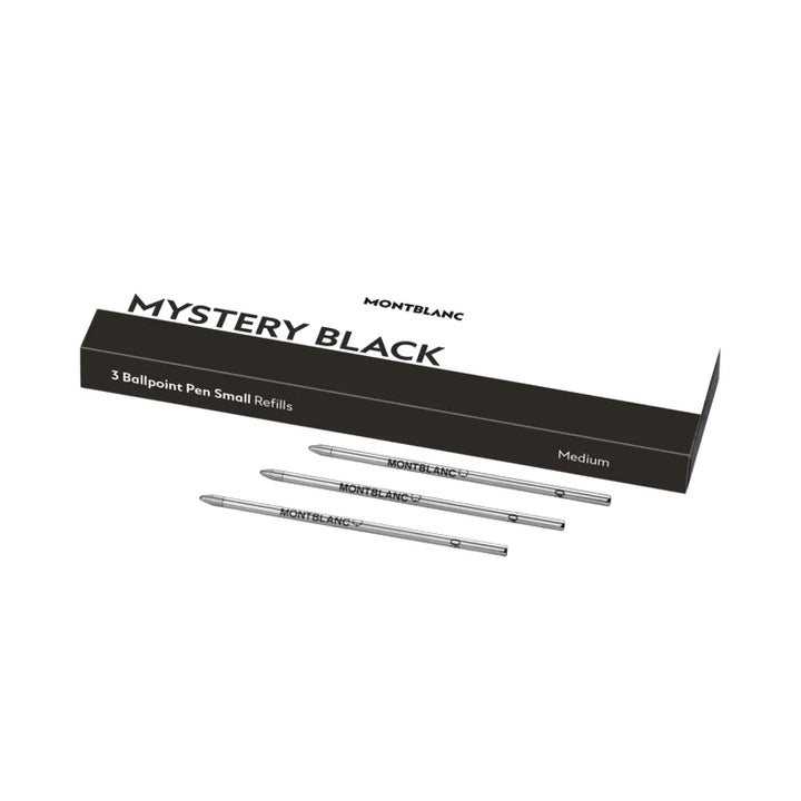 Montblanc 3 små refills til Mystery Black kuglepen sort 128222