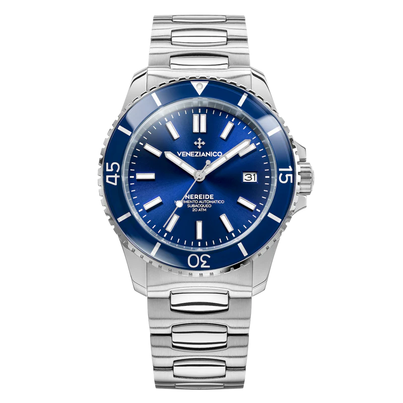 Venezianico Nereide 42mm sininen automaattinen teräskello 3321502C