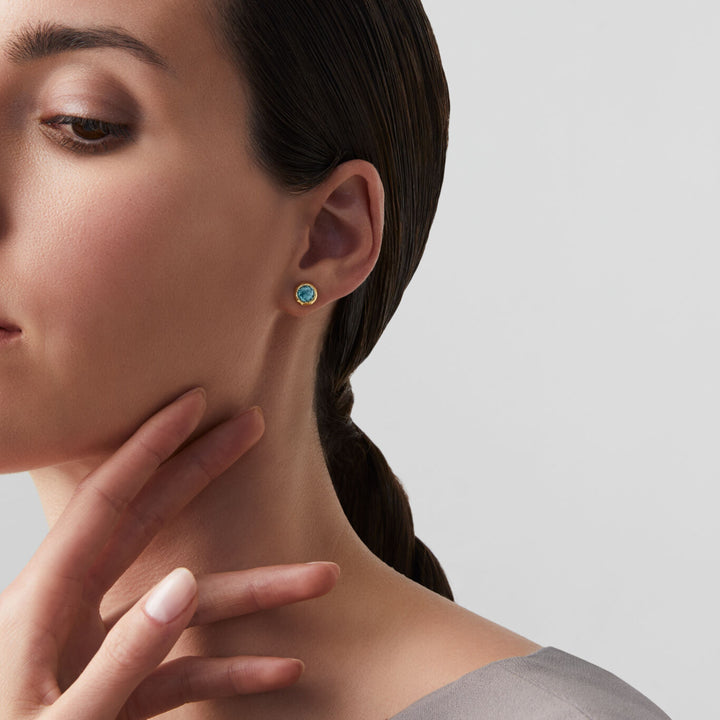 Giovanni Raspini kis világoskék hurkos fülbevaló Fülbevaló 18 kt-os aranyozott ezüstből és világoskék kristályból 12135/1