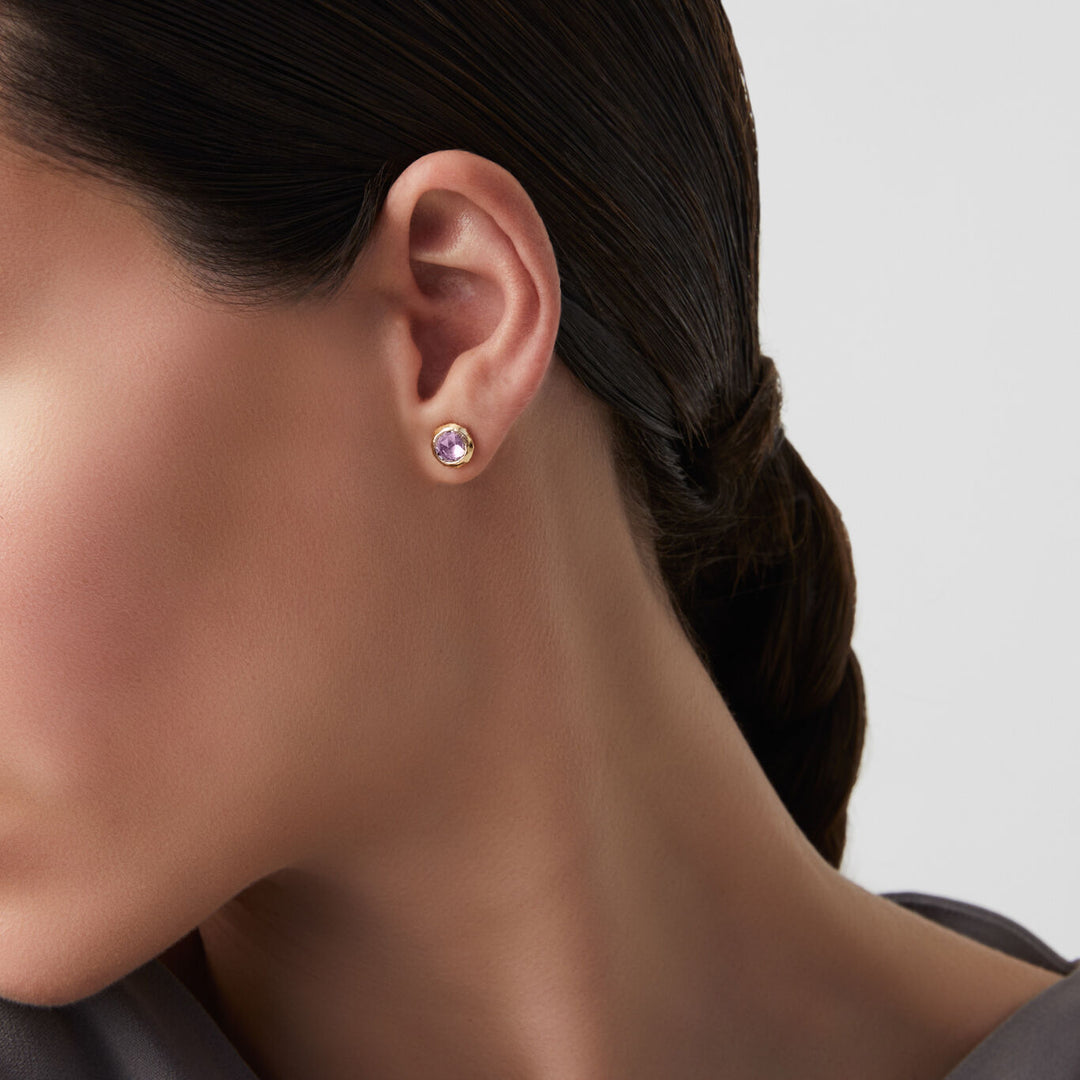 Małe kolczyki wisteria Giovanni Raspini Kolczyki z 18-karatowego złota platerowanego 18-karatowym złotem i kryształami glicynii 12138/1