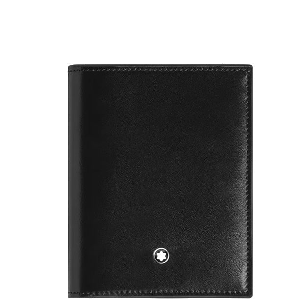 Portofel compact Montblanc 6 buzunare piele Meisterstück negru 221322