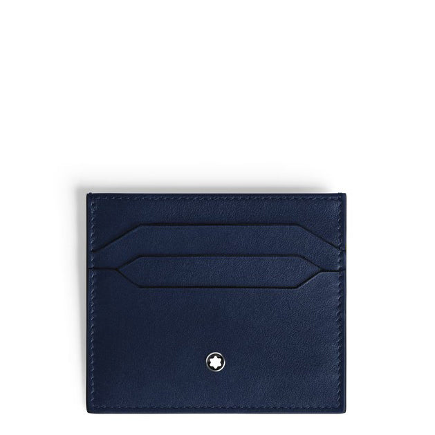 Porta-cartões Montblanc com 6 bolsos em couro Meisterstück azul 221664
