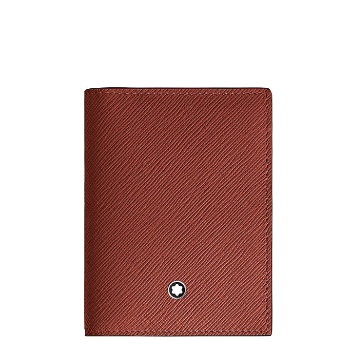 Montblanc card holder 4 pockets Sartorial leather red oak 223045