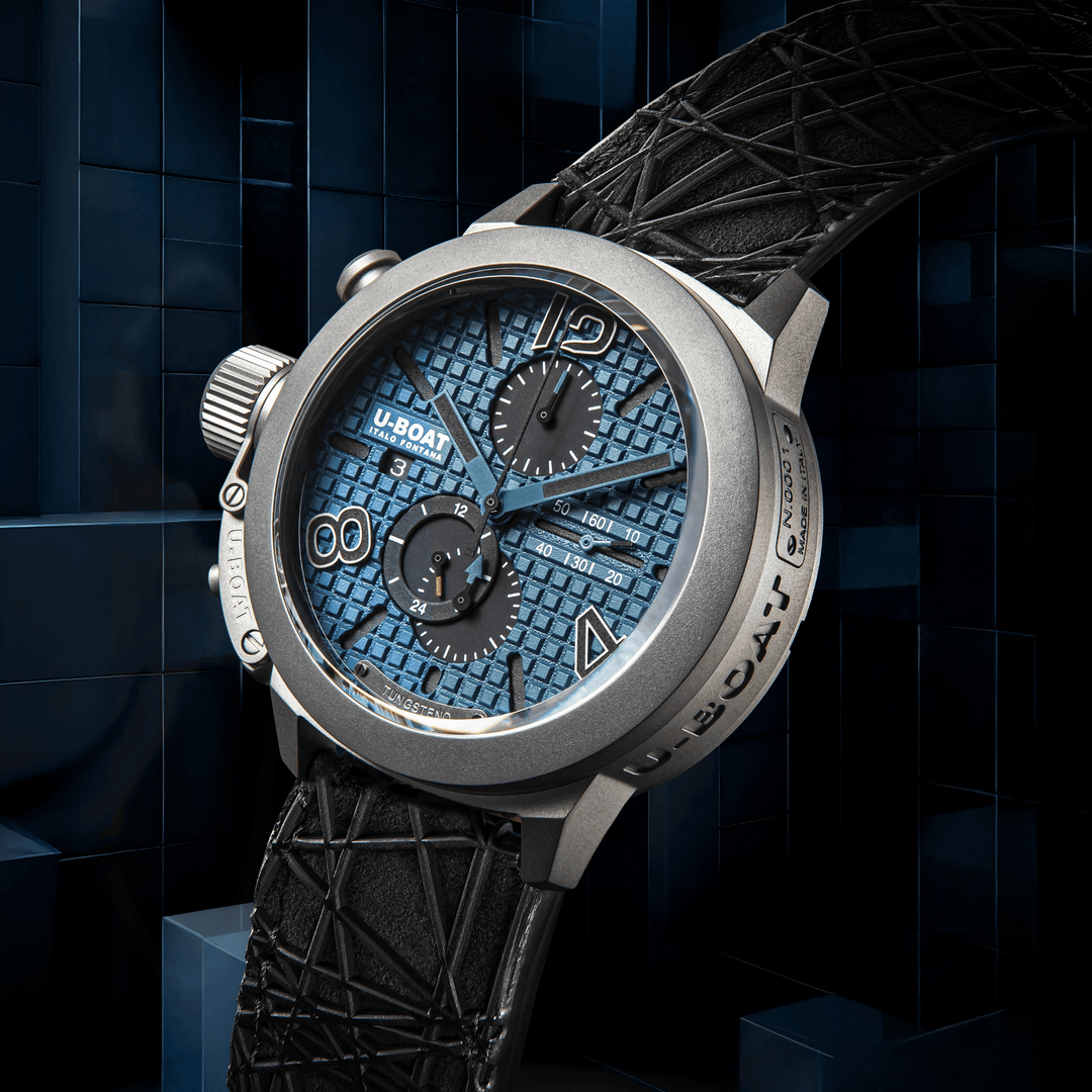 Ceas U-BOAT Classic 45 Titanium Tungsten Blue 45mm albastru automat titan 3003