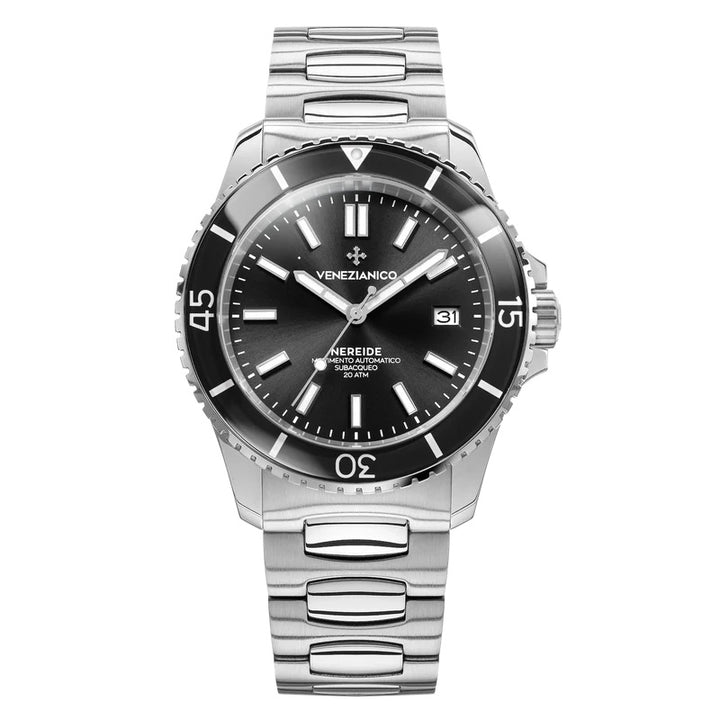 Montre Venezianico Nereide 42mm acier quartz noir 3321504C