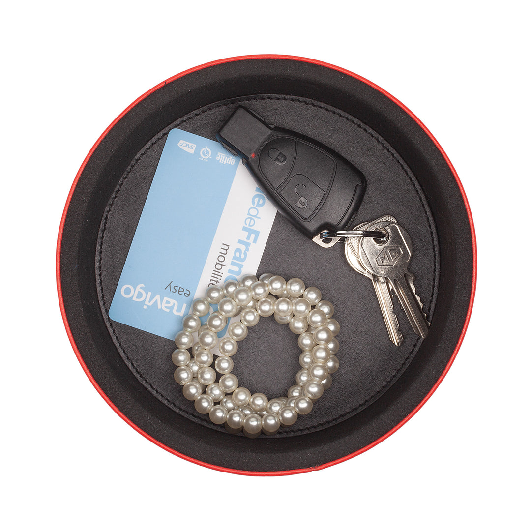 DUDU Designer læderkrukke til møbler, opbevaring med låg 10x10cm, vaffelholder Mønter Nøgler Sliksmykker