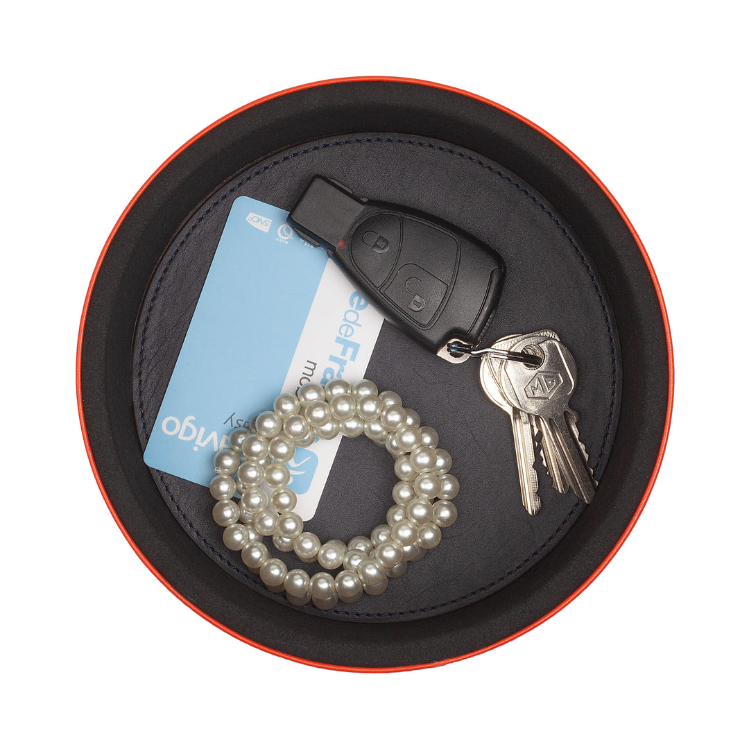 DUDU Designer læderkrukke til møbler, opbevaring med låg 10x10cm, vaffelholder Mønter Nøgler Sliksmykker