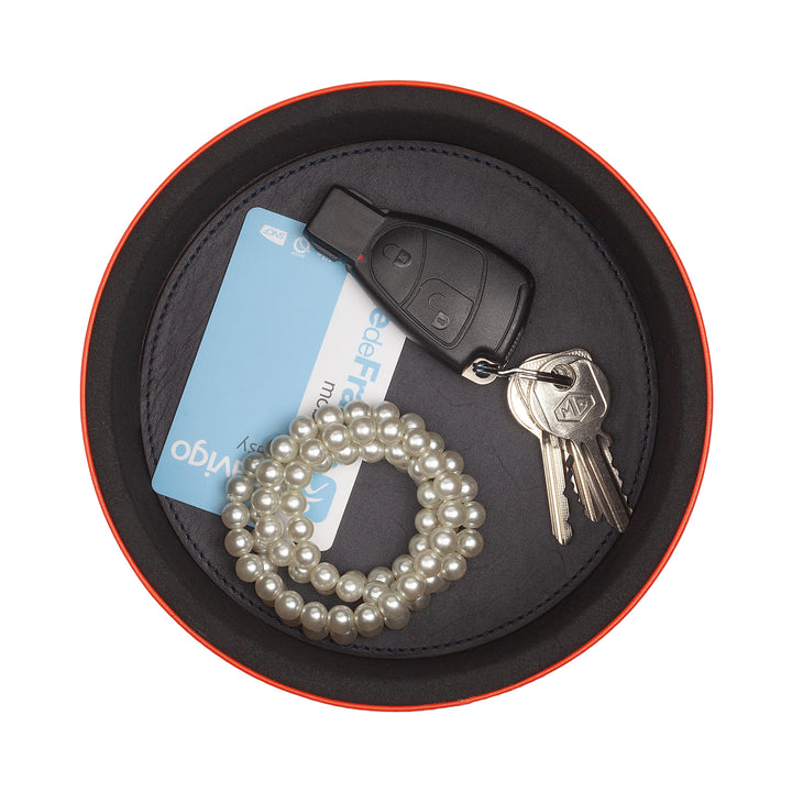 DUDU Designer læderkrukke til møbler, opbevaring med låg 10x10cm, vaffelholder Mønter Nøgler Sliksmykker