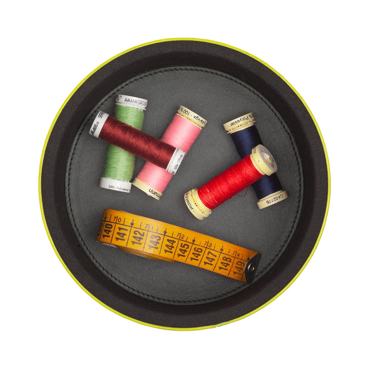 DUDU Designerski skórzany słoik na meble, przechowywanie z pokrywką 10x10cm, uchwyt na gofry, monety, klucze, słodycze, biżuteria