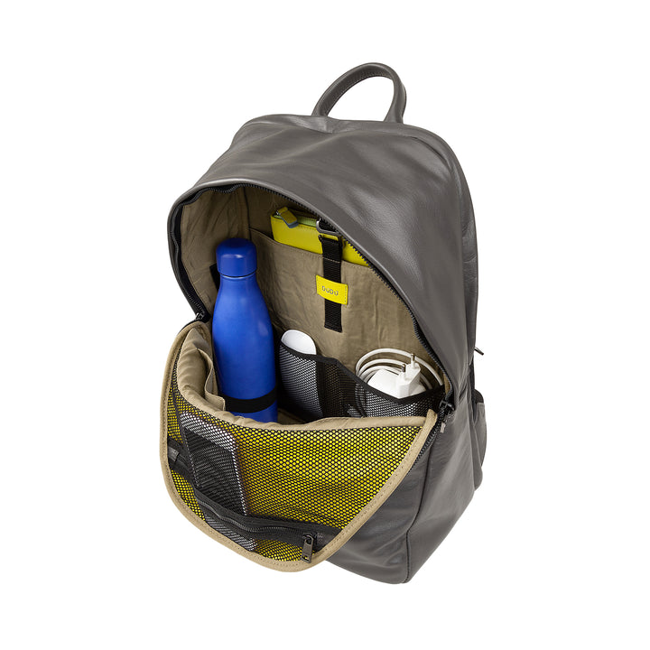 Mochila de couro DUDU para homens e mulheres, suporte para PC de até 15,6 "MacBook de 16 polegadas, mochila de viagem de 20 litros, mochila de trabalho de escritório com um design elegante e essencial