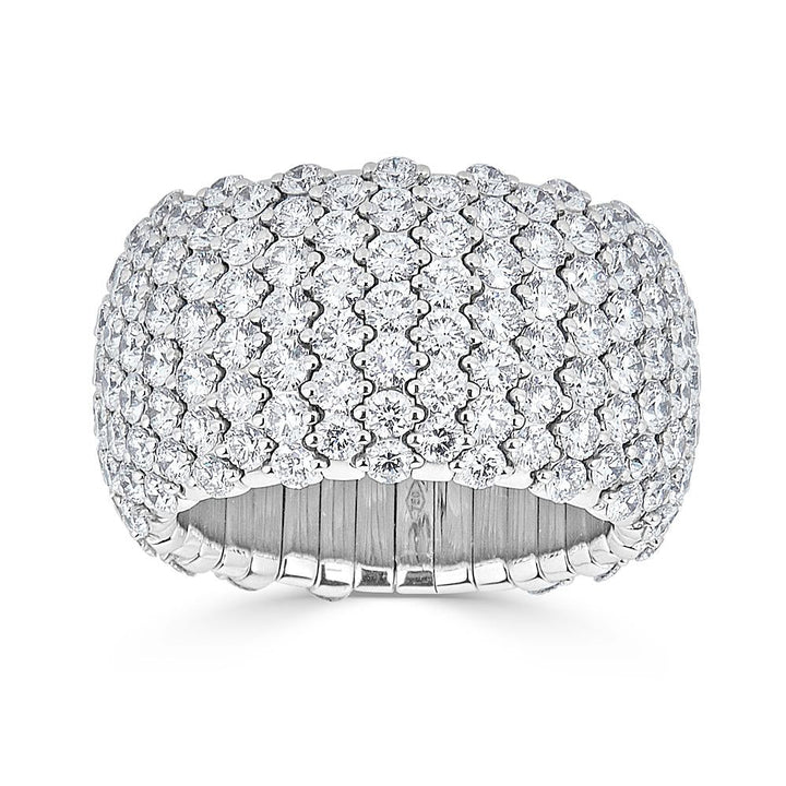 Zydo anello elastico bombato con diamanti oro bianco 60460