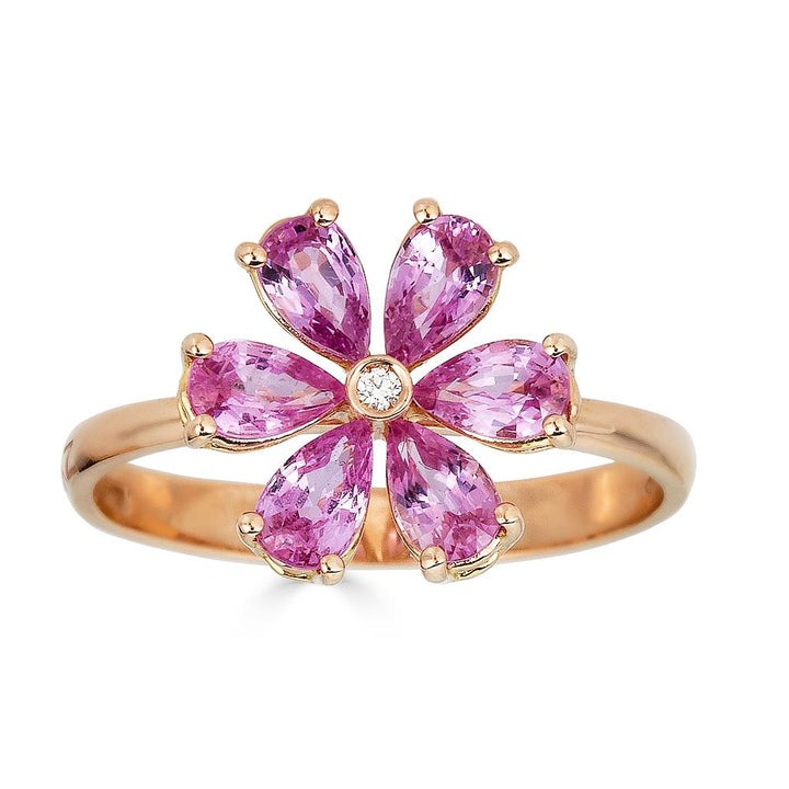 Zydo-ring med diamantblomma och roséguldfärgade ädelstenar 63841