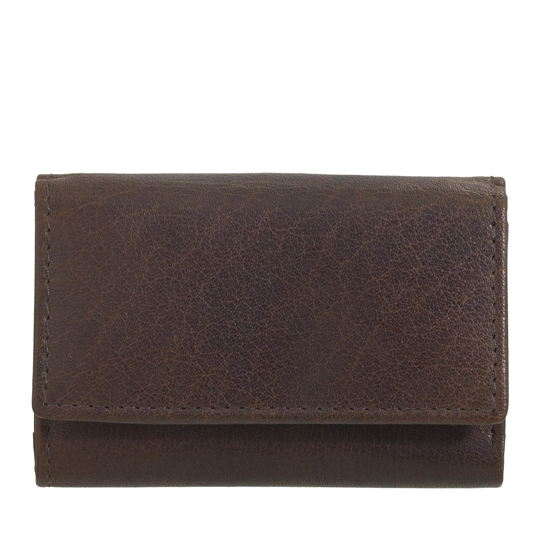 Nuvola Pele Carteira Pequena Masculina em Couro de Búfalo Trifold com Porta-Moedas, Porta-Notas e Porta-Moedas